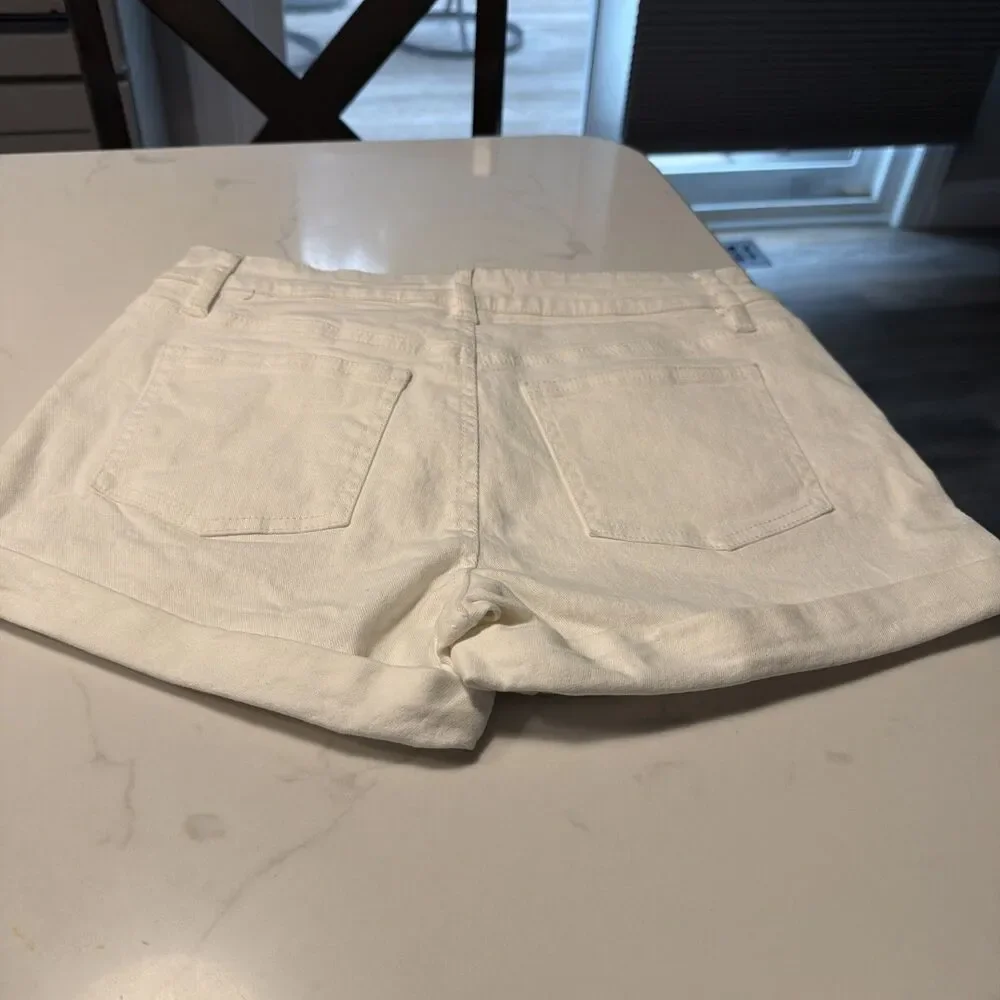 TGLA Youth Denim Cuffed White Jean Shorts Size Youth 14